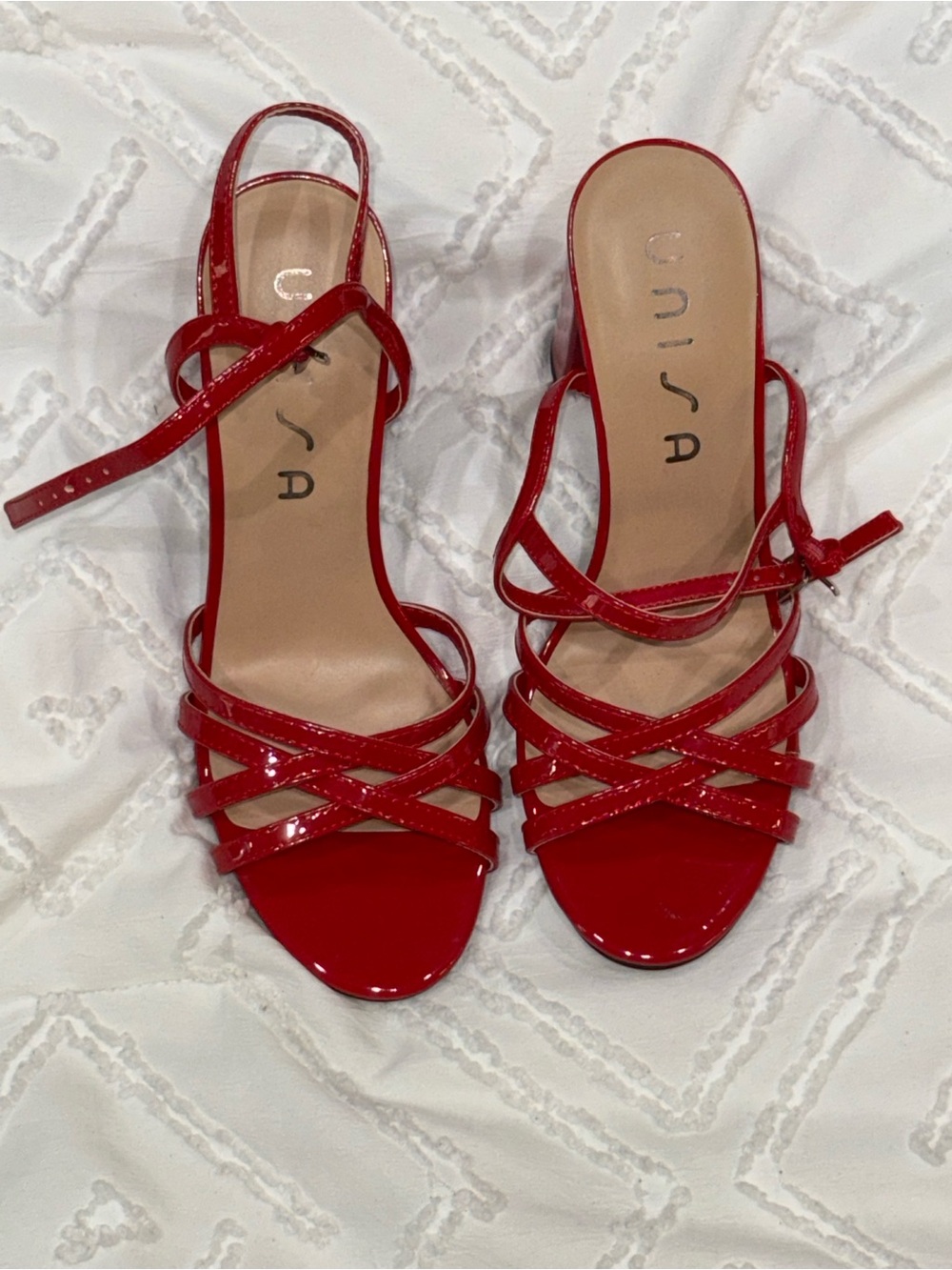 Unisa Red Patent Strappy Heeled Sandals